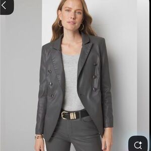White House Black Market  Coated Charcoal Blazer